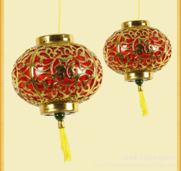 塑料镂空小灯笼 福字挂件 金色面灯笼 节日庆典用品 春节装饰批发