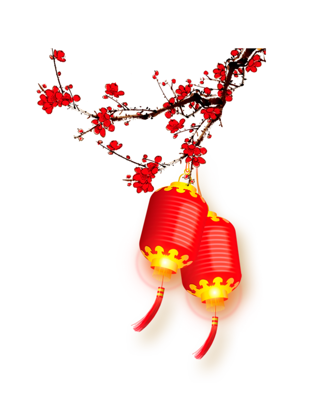 过年,灯笼,梅花(658×822)