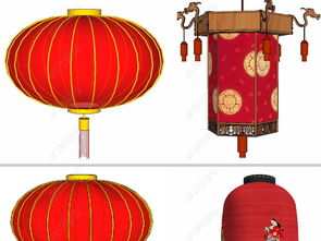 古典中式灯笼灯具su模型设计模型下载