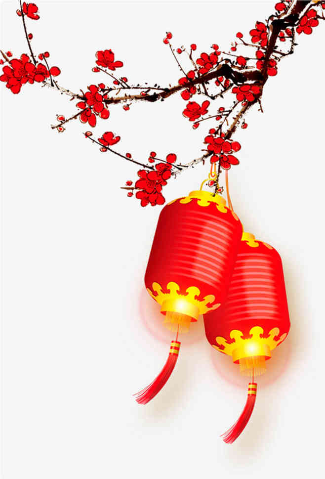 灯笼红梅喜庆中国风