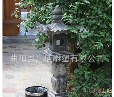 【广信雕塑厂家热销仿古青石日式灯笼户外庭院塔园林石雕家居摆件来图可定制高1米】 - 产品库
