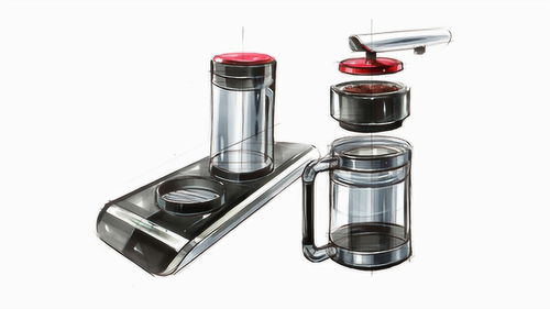 产品爆炸图手绘