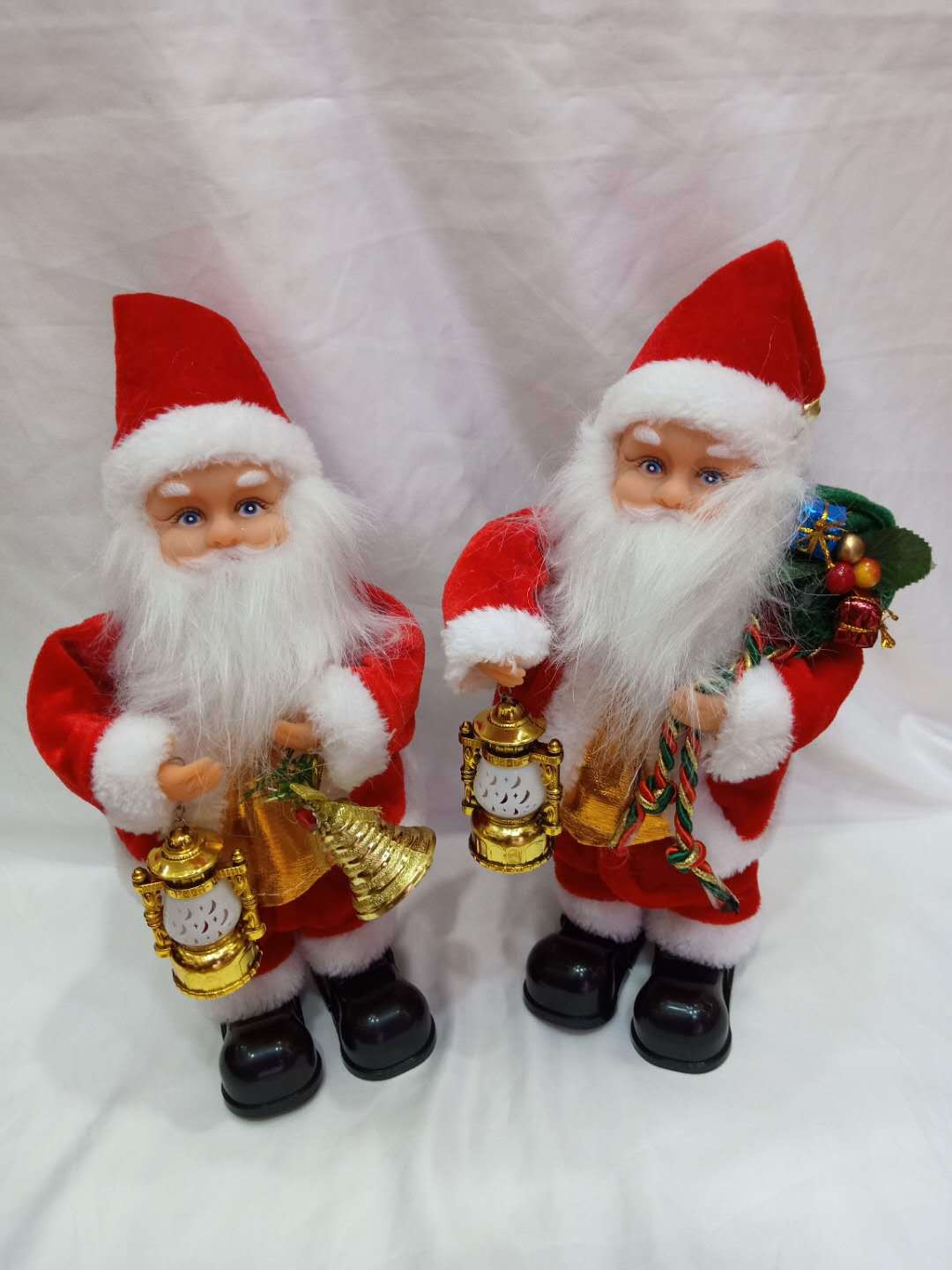 电动小圣诞老人摆件带音乐 手拿宫灯老人圣诞节装饰品