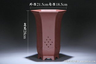 包邮精品紫红泥六方高宫灯紫砂花盆 艺术与实用的完美融合